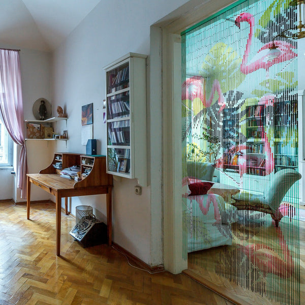FLAMINGO - BAMBOO BEADED CURTAIN