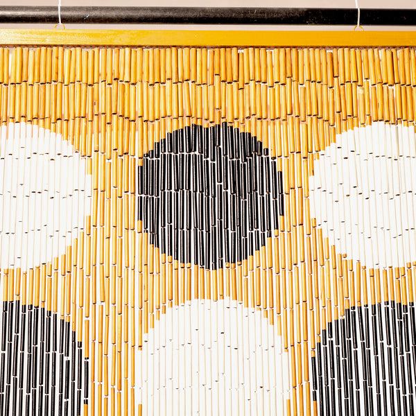 BLACK AND WHITE DOTS - BAMBOO BEADED CURTAIN