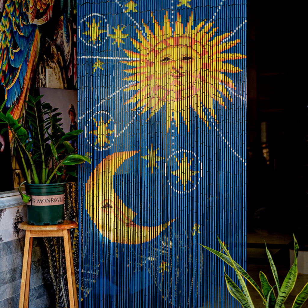 SUN AND MOON BAMBOO BEADED CURTAIN – TACHILC - Main Image